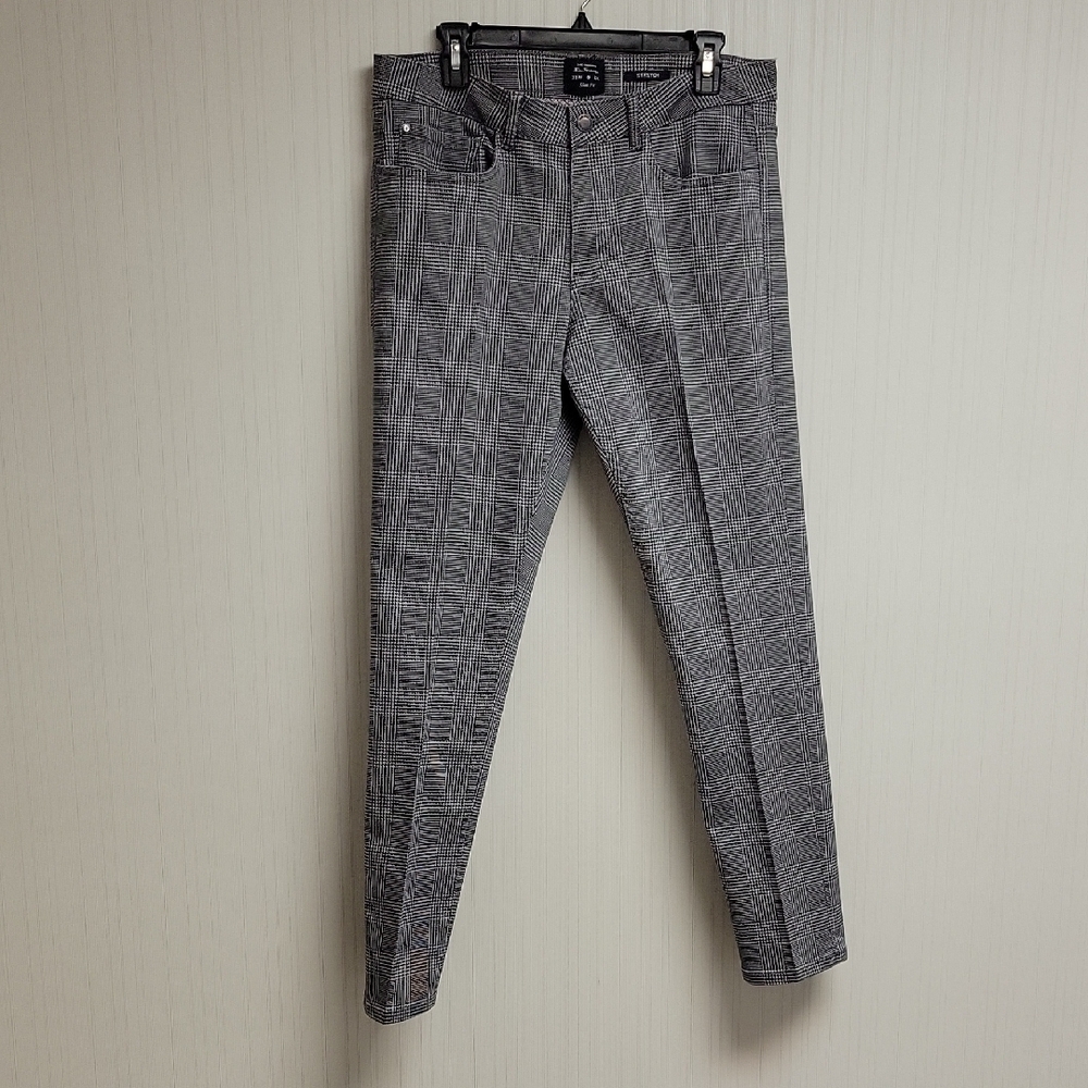 Ben Sherman Houndstooth Pants, Men's Sz 33 X 32  Black & White casual